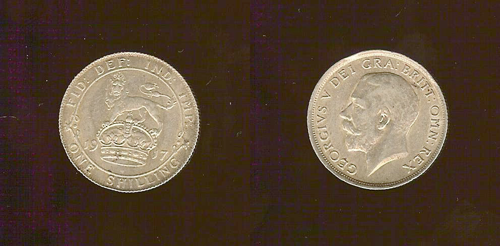 ROYAUME-UNI 1 Shilling Georges V 1917 SUP